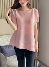Lubat Unbalanced Pleated Blouse