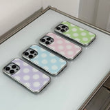 [MADE] silver big dot epoxy bumper case - taro bubble