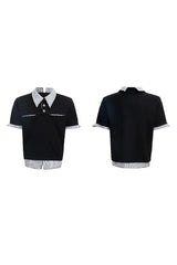 Layered Stripe Polo Tee