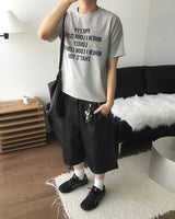 プリットクロッププリント半袖Tシャツ 3C