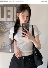 BY Dot Slim Crop Short Sleeve T-shirt (3color)