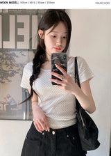 BY Dot Slim Crop Short Sleeve T-shirt (3color)