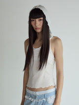 Hood Sleeveless Top_White