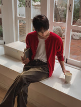Flat Damage Knit Cardigan