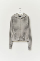 Tank Fading Waffled Zip Hoodie