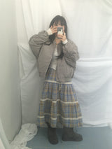 Hazel latte checkered skirt