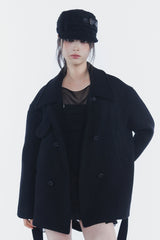 アンバーベルトダブルコート black