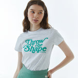 シャープロゴスリムスパンTシャツ メランジグレー