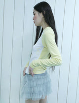 DOT MESH CANCAN SKIRT(GREY)