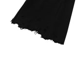 damage cutting bermuda pants (black)