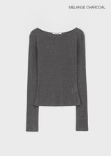 [MADE] Tenlua Wool Tencel Boat Neck Long Sleeve Tee (50% Tencel)