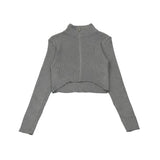 zip cropped knit