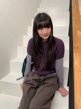 Shuel Wool Cable Short Sleeve Knit