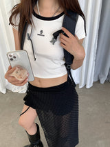 スポーツクロップラウンドショートスリーブTシャツ
