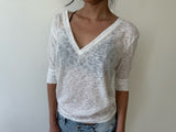 sheer v neck tee