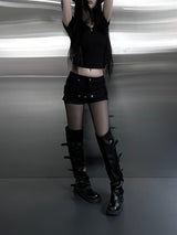 belted micro shorts
