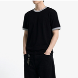 エッセンシャルスタンダード半袖リンガーTシャツ ブラック