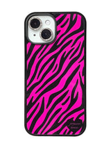 ホットピンク ゼブラフォンケース (black glass) - スタンダード(non-magsafe)