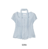 Delre Sheer Wrinkle Blouse