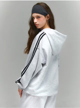 DIVISION 90 SPORTY TRACK OVER FIT HOODIE (3color)
