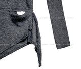 Pony Incision Wrap Knit Turtleneck
