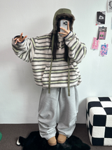 フリース❤リベットツーピンタックロングパンツ🖤🤍🩶3カラー