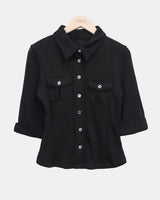 ダエン ポケット ボタンカラー 7スリーブ Tシャツ