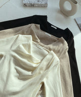 Delo Shirring Unbalanced Drape Knit