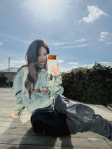 Noir Vintage Denim Hooded T-Shirt