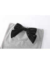 [Bracap O] Roman Ribbon Off-Shoulder Banding Tube Top GRAY