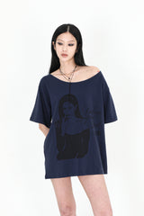 スモーキングローズTシャツ #ネイビー