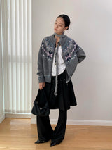 Winter Cozy No Collar Knitwear Zip-Up Cardigan