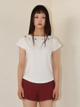 SHELL CAP SLEEVE T (WHITE)