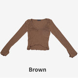 Sherin shirring v-neck team tee