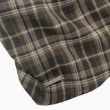 ワンショルダーシャーリングブラウス_CHECK BROWN