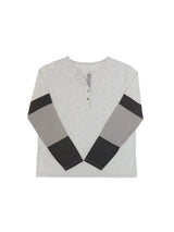 DOT STRIPE HENLEY NECK LONG SLEEVE 