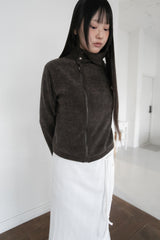 neck 3 Button fluffy hood zip-up(3colors)