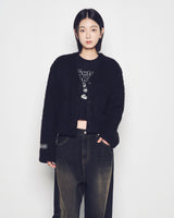 25FW WOMAN NYイメージクロップ半袖Tシャツ ブラック