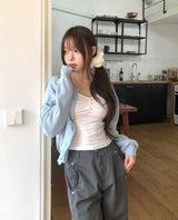 チークリベットポケットバルーンコットンパンツ
