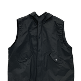 button hooded vest
