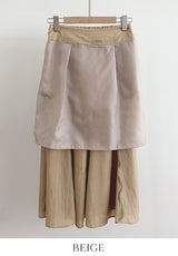 Arom Wrinkle Banding Flare Skirt