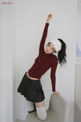 leather pleated pants mini skirt