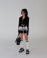 Track zip-up shorts two-piece set