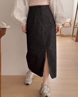 Deck denim long skirt