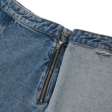 KIRSH PLAIN SEMI WIDE DENIM SKIRT PANTS - LIGHT BLUE 