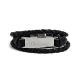 CHUBASCO LAYERED LEATHER LOGO BRACELET CLLL01