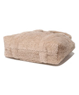 Clover Heart Fluffy Medium Tote Bag Beige