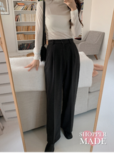 [SHOPPERMADE] Winter Pintuck Wide Slacks (2color)