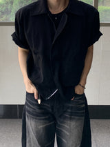 Doble two-way short sleeve cropped jacket