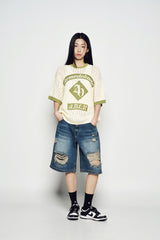 25SS アートワークリンガー半袖ニット アイボリー